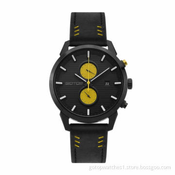 GENUINE LEATHER DUAL DIAL WATCHES FOR MEN